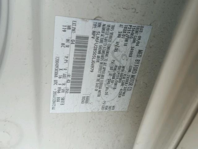 5LMFU28505LJ04979 - 2005 LINCOLN NAVIGATOR 奶油色 照片 10