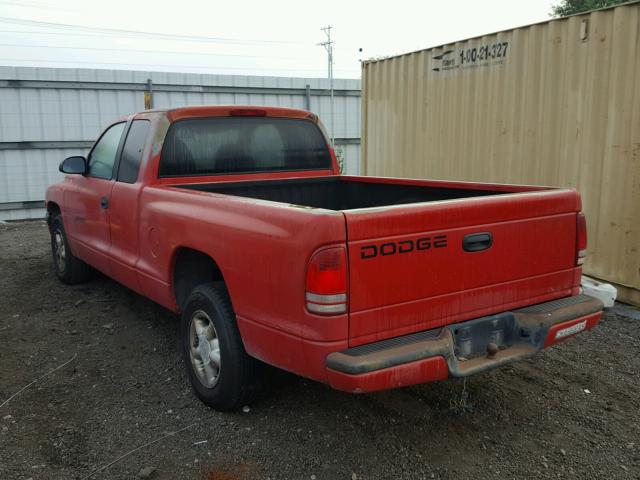 1B7GL23X7VS107763 - 1997 DODGE DAKOTA RED photo 3