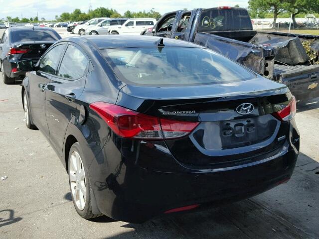 5NPDH4AE7DH246922 - 2013 HYUNDAI ELANTRA GL BLACK photo 3