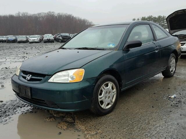 1HGEM21561L043484 - 2001 HONDA CIVIC LX GREEN photo 2