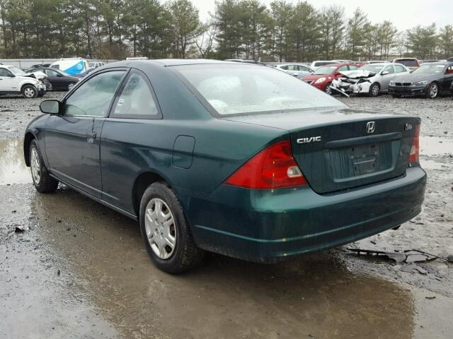 1HGEM21561L043484 - 2001 HONDA CIVIC LX GREEN photo 3