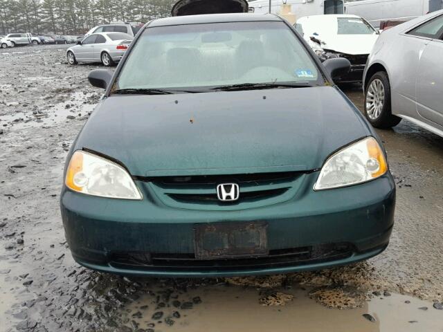 1HGEM21561L043484 - 2001 HONDA CIVIC LX GREEN photo 9