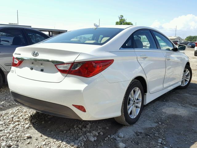 5NPEB4AC0EH939692 - 2014 HYUNDAI SONATA GLS WHITE photo 4