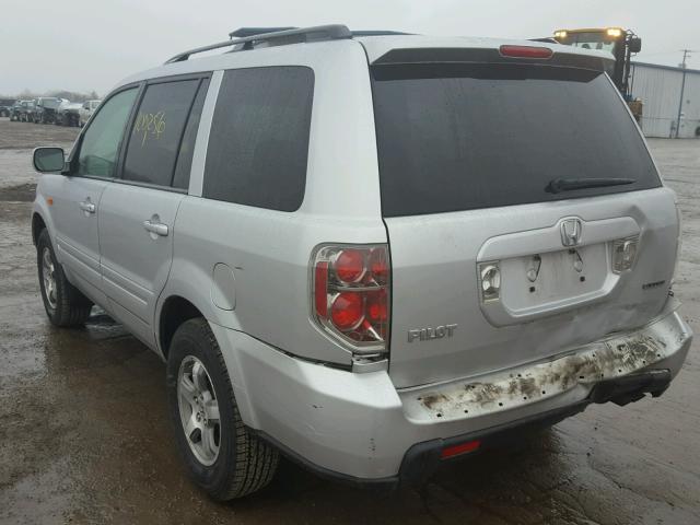 2HKYF18497H524940 - 2007 HONDA PILOT EX SILVER photo 3