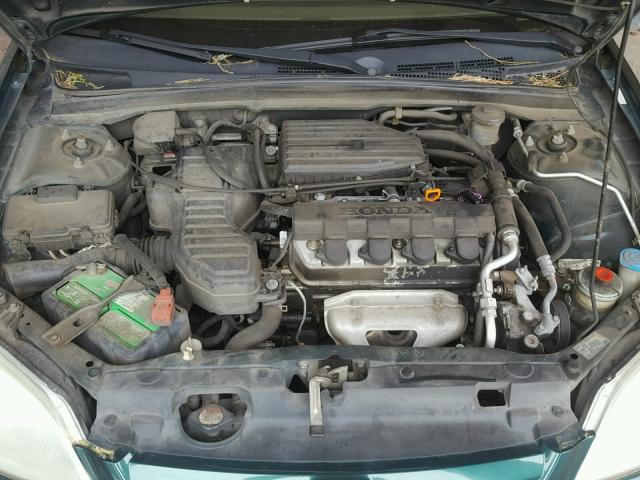 2HGES16501H578946 - 2001 HONDA CIVIC LX GREEN photo 7