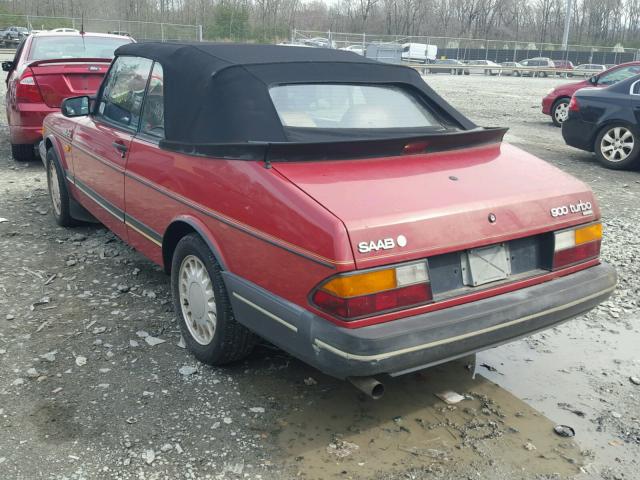 YS3AT75L7H7012455 - 1987 SAAB 900 RED photo 3