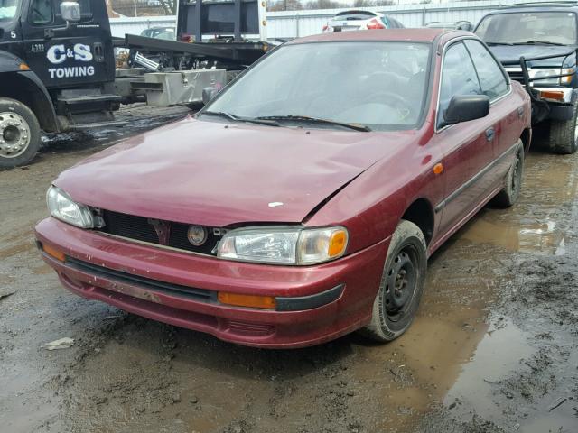 JF1GC2441PK500168 - 1993 SUBARU IMPREZA L BURGUNDY photo 2