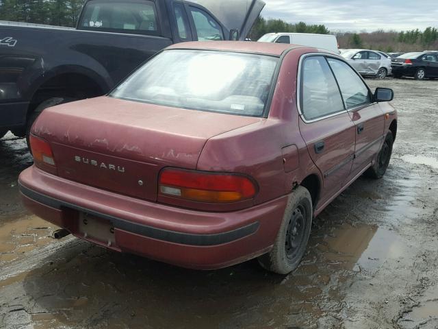 JF1GC2441PK500168 - 1993 SUBARU IMPREZA L BURGUNDY photo 4