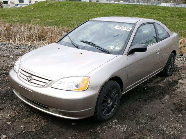 1HGEM22502L026843 - 2002 HONDA CIVIC LX BEIGE photo 2