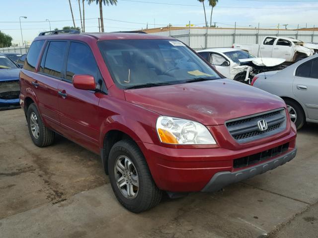 2HKYF18664H566513 - 2004 HONDA PILOT EXL MAROON photo 1