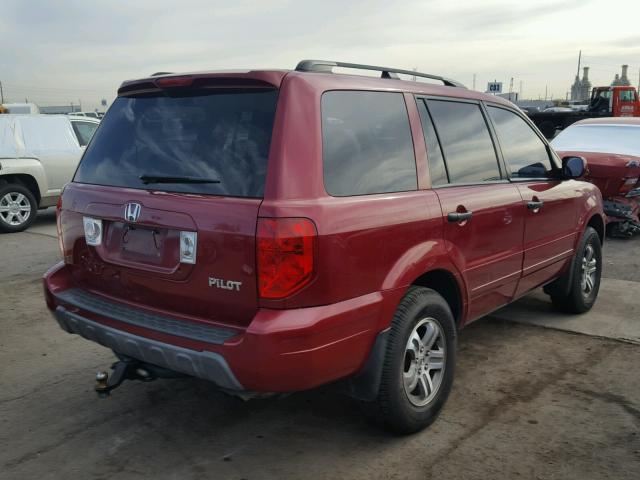 2HKYF18664H566513 - 2004 HONDA PILOT EXL MAROON photo 4