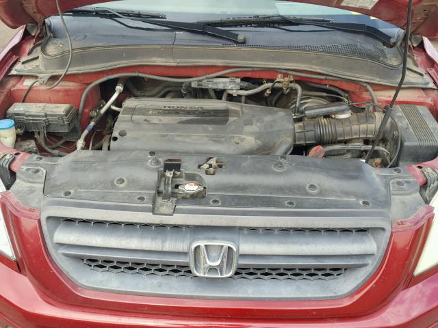 2HKYF18664H566513 - 2004 HONDA PILOT EXL MAROON photo 7