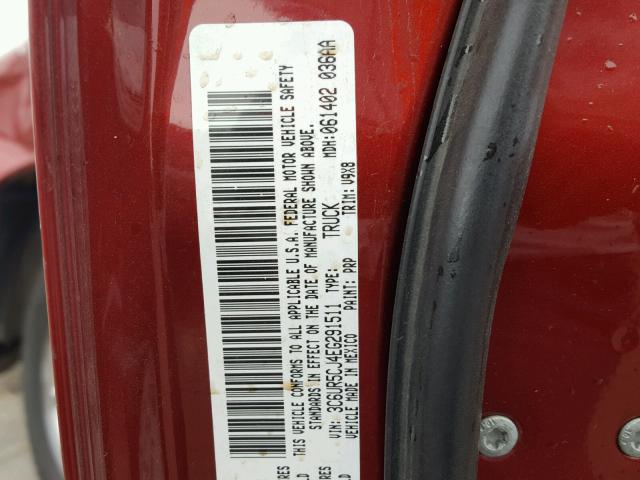 3C6UR5CJ4EG291511 - 2014 RAM 2500 ST BURGUNDY photo 10