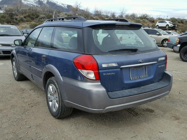 4S4BP60CX86315166 - 2008 SUBARU OUTBACK BLUE photo 3