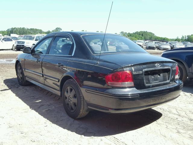 KMHWF25S63A773905 - 2003 HYUNDAI SONATA GL BLACK photo 3