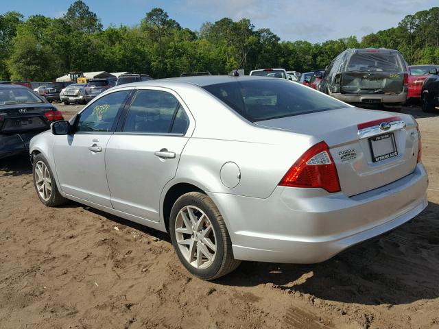 3FAHP0JA2CR302616 - 2012 FORD FUSION SEL SILVER photo 3