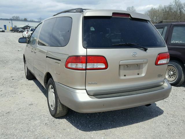 4T3ZF13C12U469369 - 2002 TOYOTA SIENNA LE BEIGE photo 3