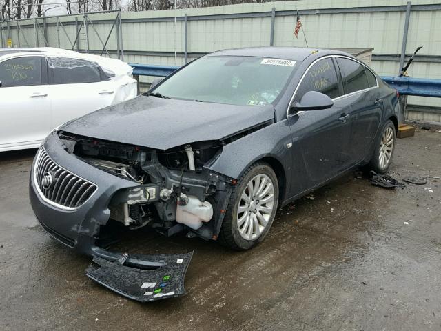 2G4GR5EC3B9181345 - 2011 BUICK REGAL CXL GRAY photo 2