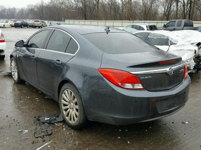 2G4GR5EC3B9181345 - 2011 BUICK REGAL CXL GRAY photo 3