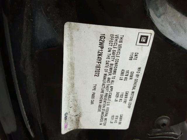 1G2WP12K4YF187072 - 2000 PONTIAC GRAND PRIX Qara foto 10