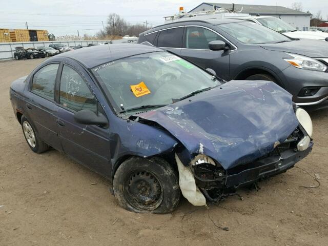 1B3ES26C52D571820 - 2002 DODGE NEON BLUE photo 1