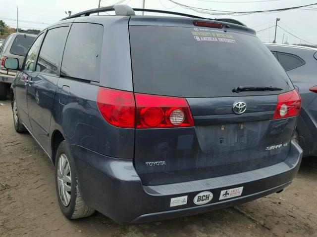 5TDZK23C78S141157 - 2008 TOYOTA SIENNA CE BLUE photo 3