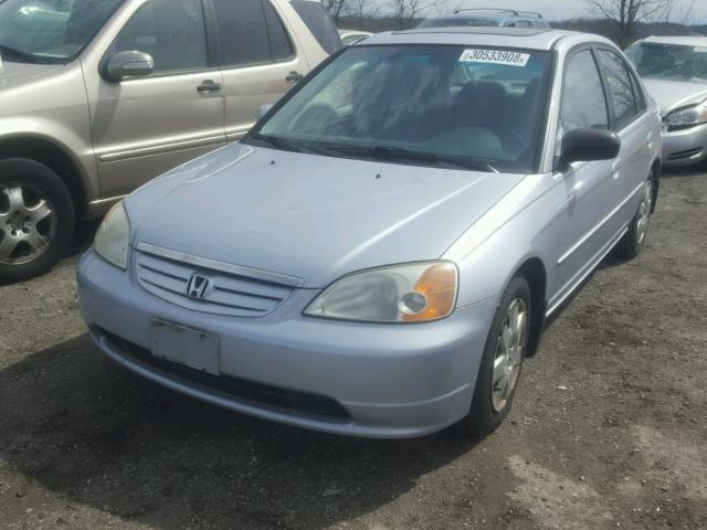 1HGES25731L061054 - 2001 HONDA CIVIC EX SILVER photo 2