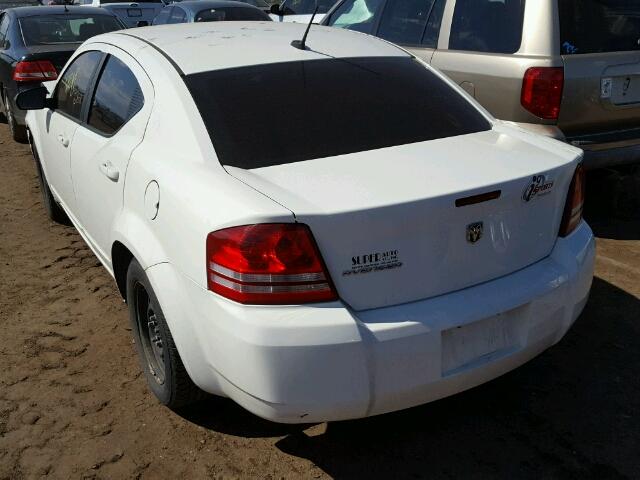 1B3LC46K88N272607 - 2008 DODGE AVENGER SE WHITE photo 3