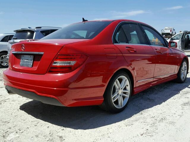 WDDGF4HB3EA930587 - 2014 MERCEDES-BENZ C 250 RED photo 4