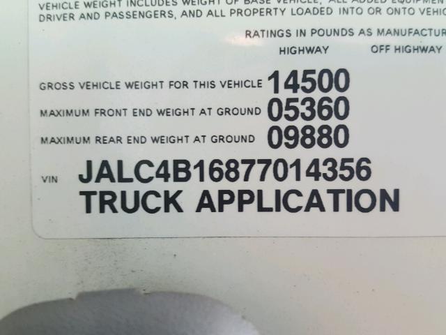 JALC4B16877014356 - 2007 ISUZU NPR WHITE photo 10