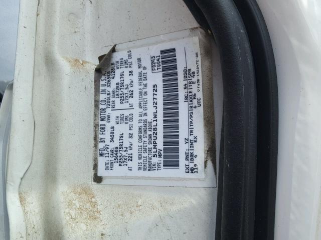 5LMPU28L1WLJ27725 - 1998 LINCOLN NAVIGATOR 白色 照片 10