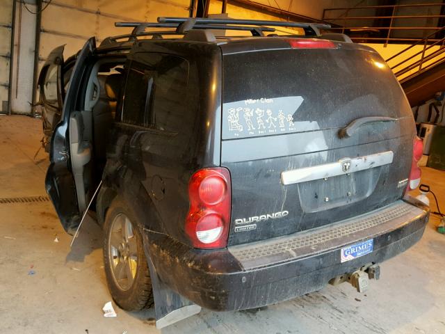 1D8HB58237F527488 - 2007 DODGE DURANGO LI BLACK photo 3