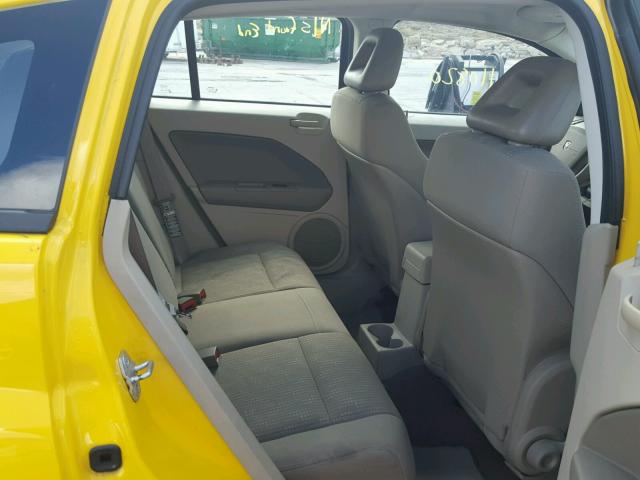 1B3HB48B37D570766 - 2007 DODGE CALIBER SX YELLOW photo 6