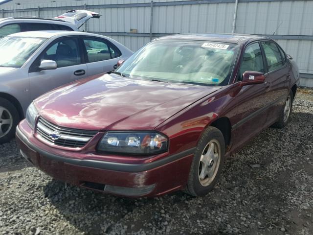 2G1WH55K429215540 - 2002 CHEVROLET IMPALA LS BURGUNDY photo 2