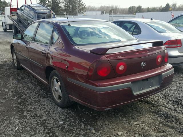 2G1WH55K429215540 - 2002 CHEVROLET IMPALA LS BURGUNDY photo 3