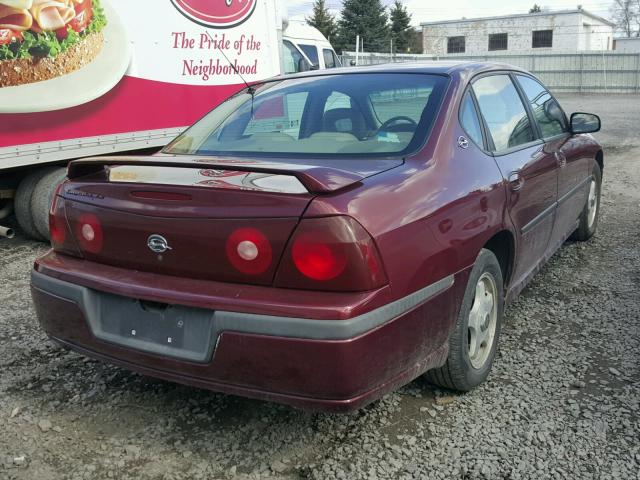 2G1WH55K429215540 - 2002 CHEVROLET IMPALA LS BURGUNDY photo 4