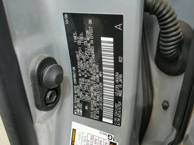 JTJBT20X770131409 - 2007 LEXUS GX 470 SILVER photo 10