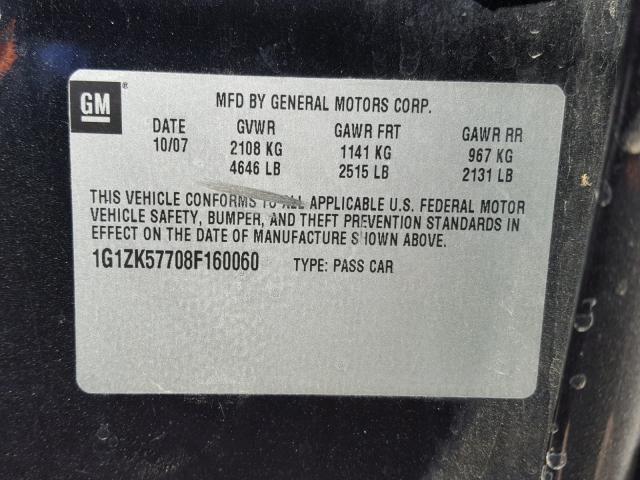 1G1ZK57708F160060 - 2008 CHEVROLET MALIBU LTZ 黑色 照片 10