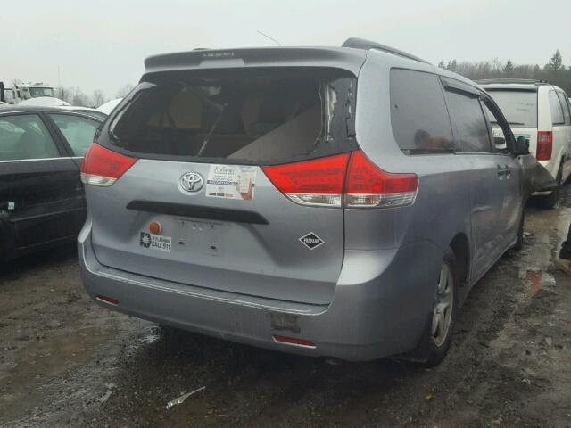 5TDZK3DC6ES415321 - 2014 TOYOTA SIENNA BAS SILVER photo 4