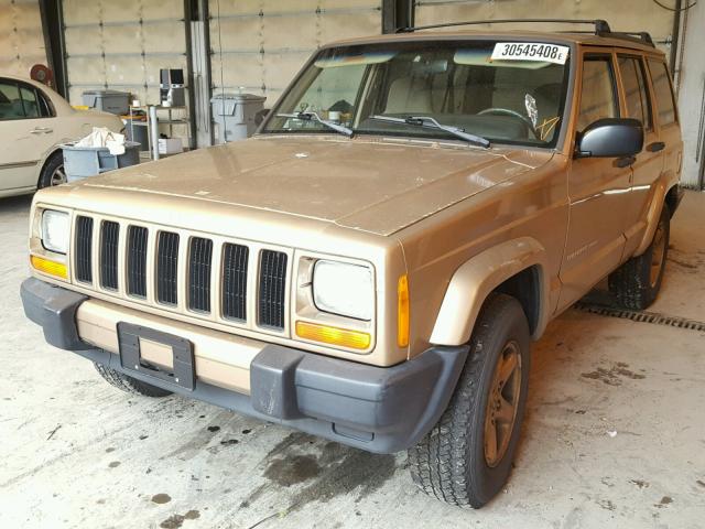 1J4FF68S8XL527689 - 1999 JEEP CHEROKEE S GOLD photo 2