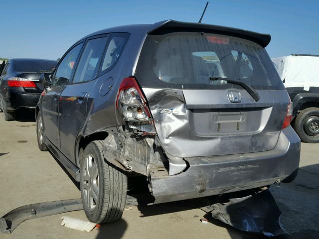 JHMGD37687S001912 - 2007 HONDA FIT S SILVER photo 3