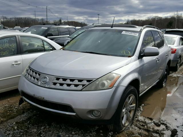 JN8AZ08W67W645945 - 2007 NISSAN MURANO SL SILVER photo 2