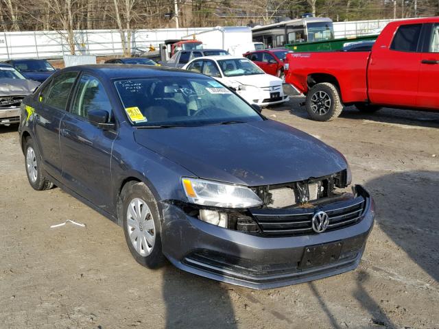 3VW2K7AJ8FM406307 - 2015 VOLKSWAGEN JETTA BASE GRAY photo 1