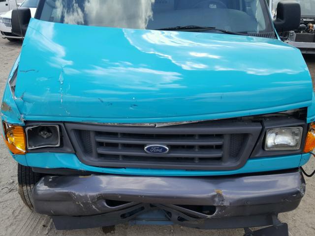 1FTNE24L04HB31850 - 2004 FORD ECONOLINE TURQUOISE photo 7