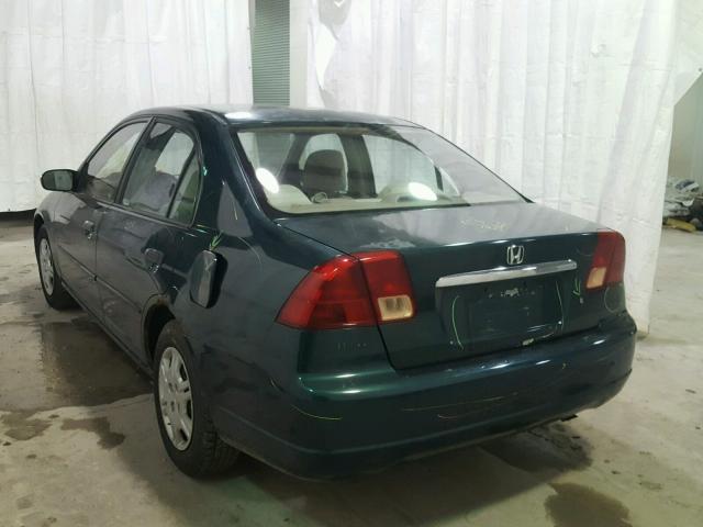 2HGES16201H573199 - 2001 HONDA CIVIC DX GREEN photo 3