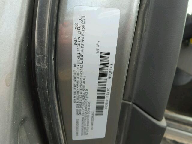 4S4WX82C264430427 - 2006 SUBARU B9 TRIBECA SILVER photo 10