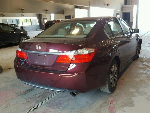 1HGCR2F38DA166378 - 2013 HONDA ACCORD LX RED photo 4