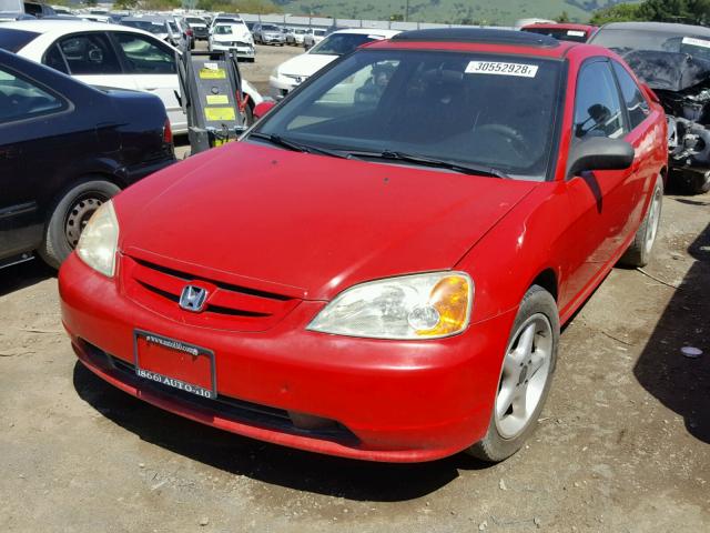 1HGEM229X2L098622 - 2002 HONDA CIVIC EX RED photo 2