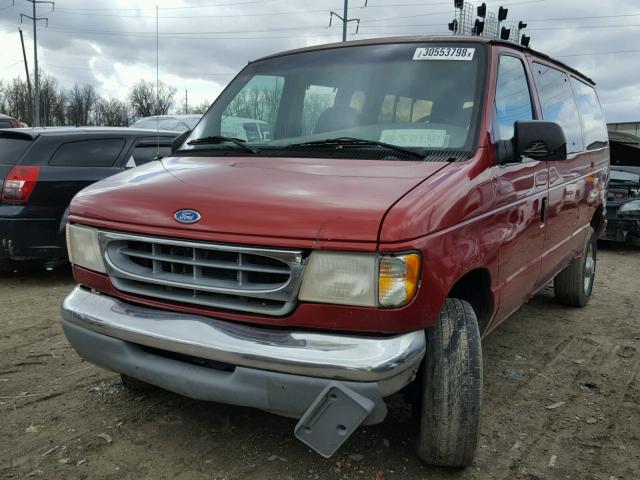 1FMHE31S7VHA00197 - 1997 FORD ECONOLINE MAROON photo 2