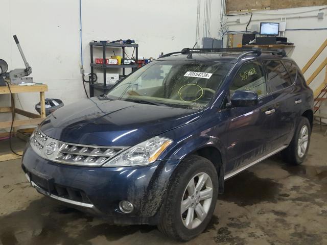 JN8AZ08W96W529069 - 2006 NISSAN MURANO SL BLUE photo 2